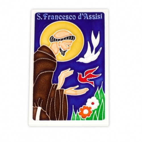 St. Francis with Birds Tile