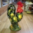 Large Black Tuscan Rooster with Lemons