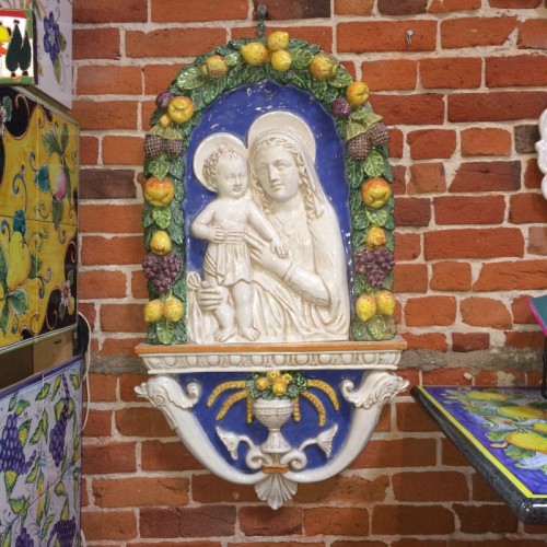 Large 2 Piece della Robbia Style Wall Sculpture