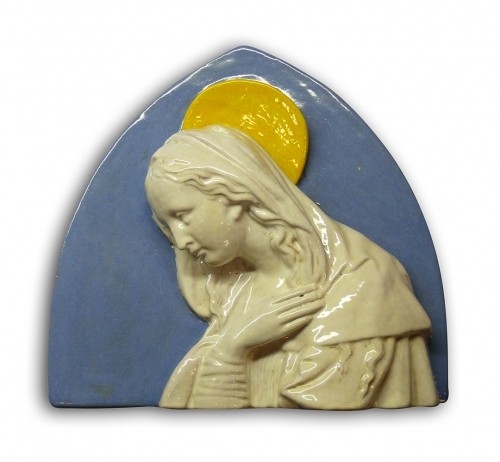 Della Robbia Style Madonna Triangle Wall Hanging