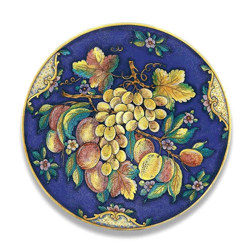 Ornato Large Round Platter with Fruit