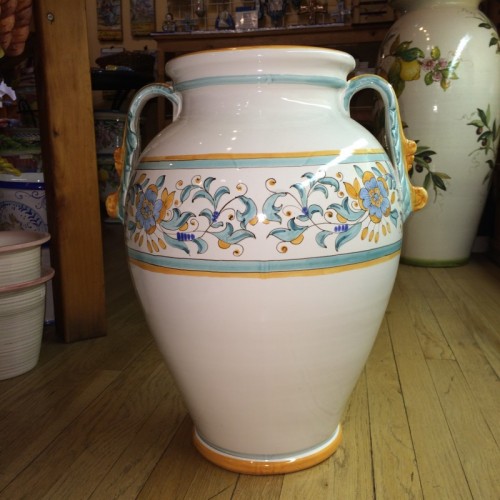 Tuscan Umbrella Stand with Ornate Leaf handles