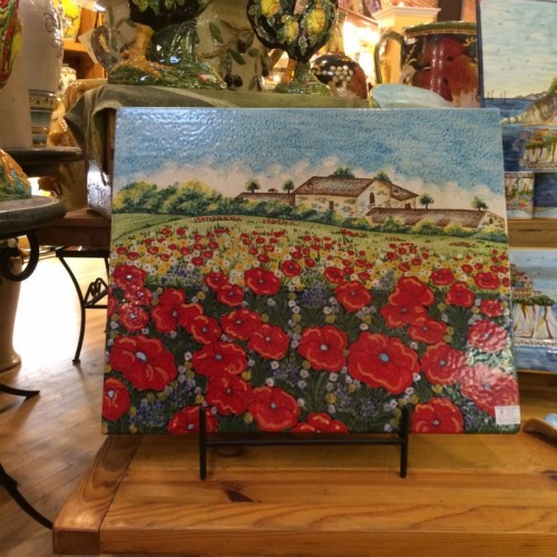 Tuscan Poppies Large Tile Panel