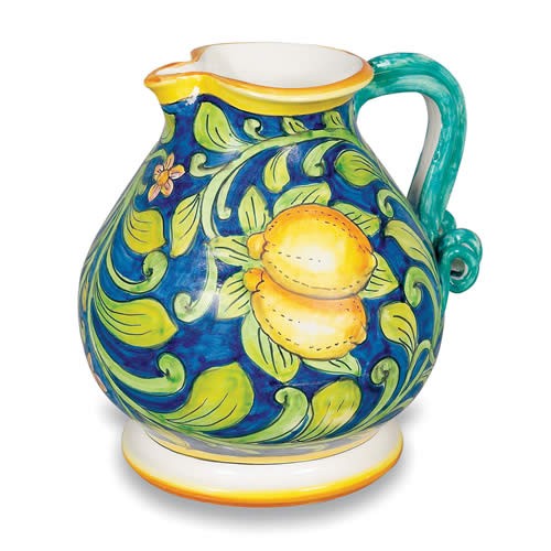 Ornato Pitcher with Lemons and Leaves