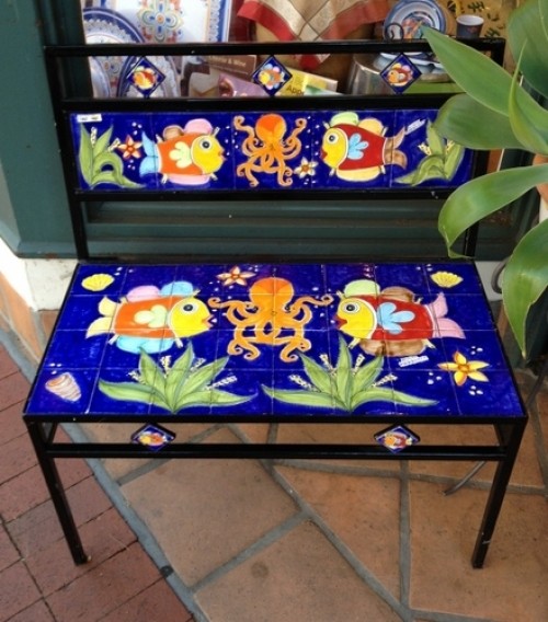 Parrucca Tile Bench - Fish and Octopus design