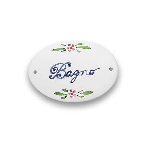 Quadri Oval Plaque - "Bagno"