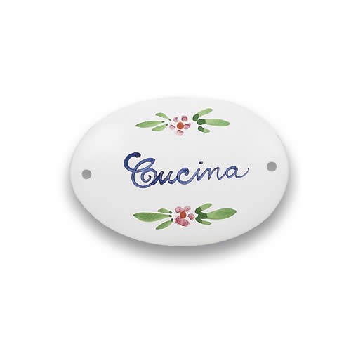 Quadri Oval Plaque - "Cucina"