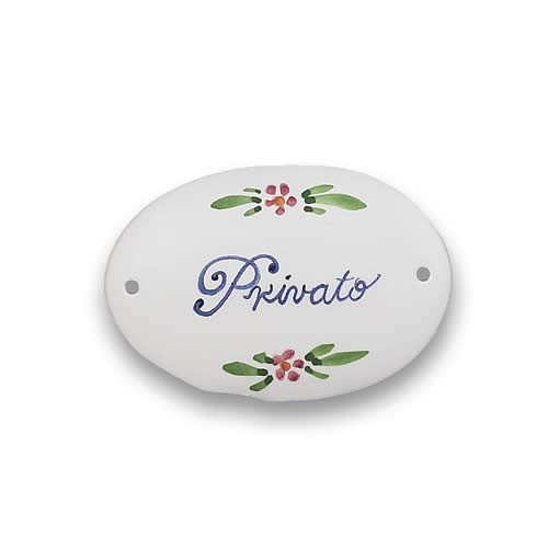 Quadri Oval Plaque - "Privato"