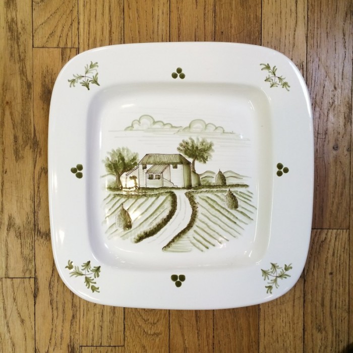 Tuscan Scene Handpainted Plate - Path