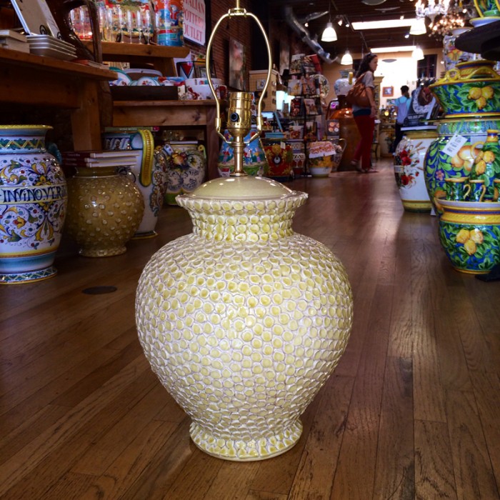 Gold Tuscan lamp with Hand-Fashioned Dots