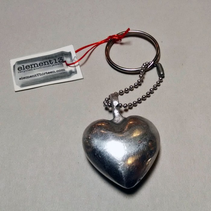 Element 13 Recycled Aluminum Heart Keychain