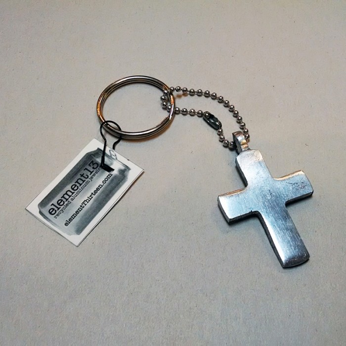 Element 13 Recycled Aluminum Cross Keychain