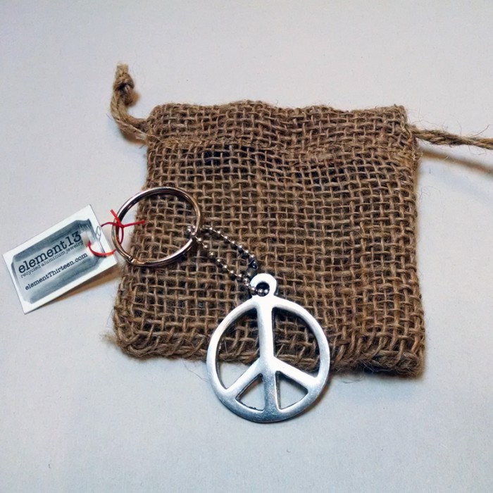 Element 13 Recycled Aluminum Peace Keychain - Image 2