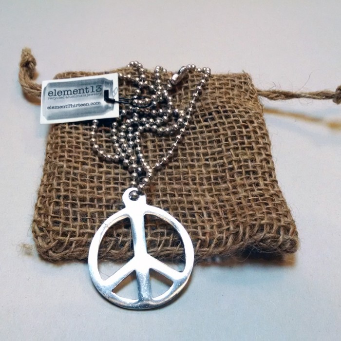 Element 13 Recycled Aluminum Peace Necklace - Image 2