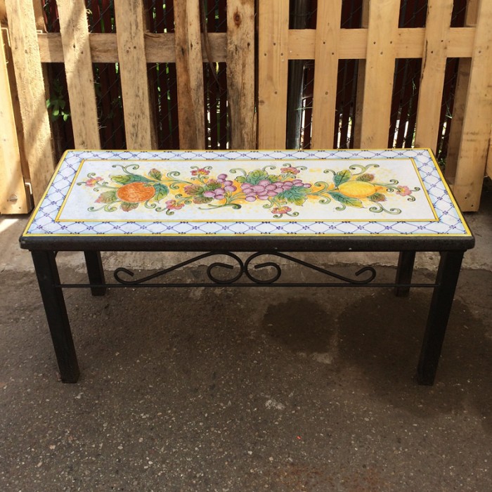 Italian Volcanic Stone Bench - Fruit on White