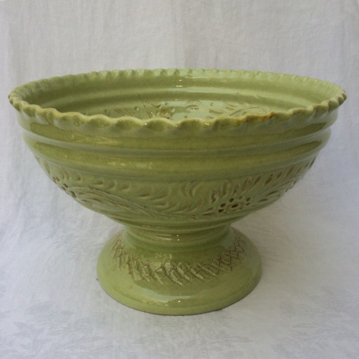 Hand Inscribed Tuscan Footed Bowl