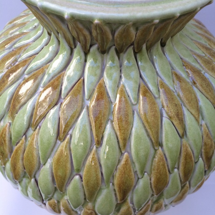 Tuscan Vase with Hand Applied Leaves - Image 2